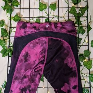 Lululemon Cropped Pink/Black Leggings